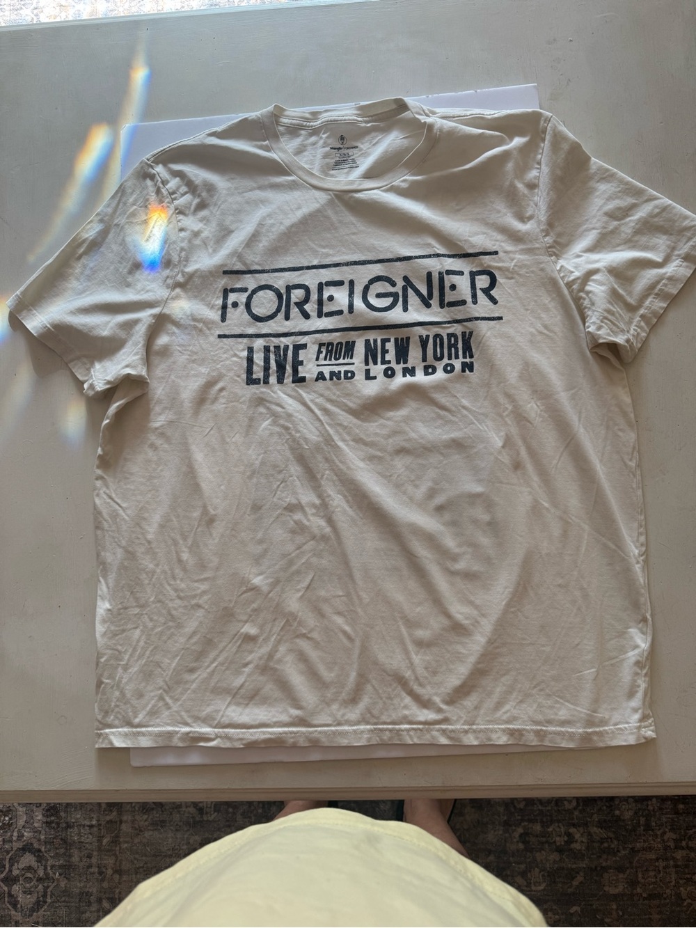 Wrangler White Graphic 'Foreigner Live From New York and London' Tee